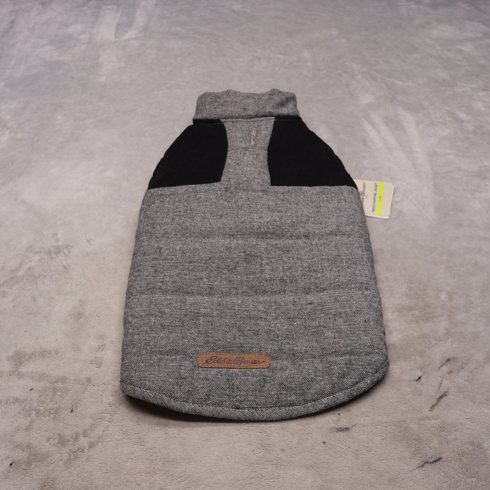 Eddie Bauer Pet Tweed Hunting Jacket Large Grey Lightweight Fleece Lined Dog NEW - Picture 7 of 10
